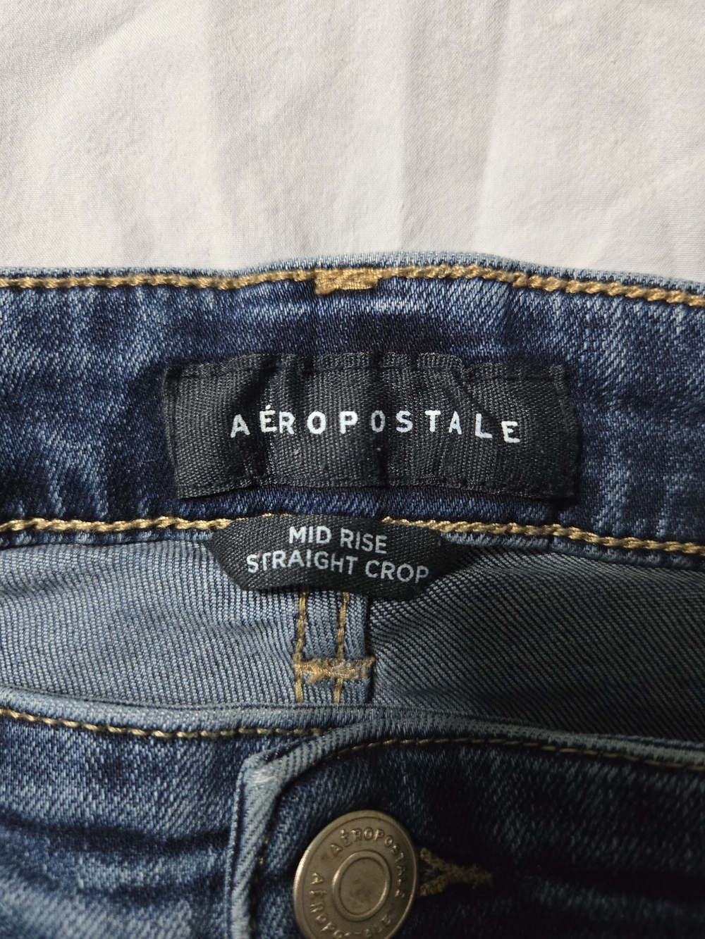 Aéropostale Mid Rise Straight  Jeans - Blue Denim